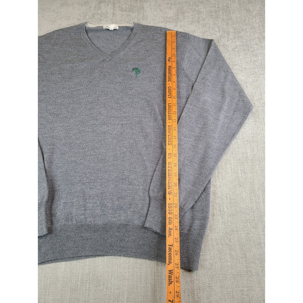 Peter Millar Sweater Men (XL) Gray Merino Wool Silk Blend V Neck Golf Pullover - Picture 5 of 7